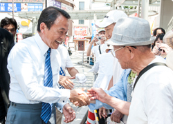 麻生副総理・財務大臣 千葉県で支援を訴える