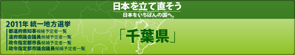 2011年 統一地方選挙 県議会議員候補予定者一覧 「千葉県」