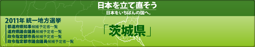 2011年 統一地方選挙 県議会議員候補予定者一覧 「茨城県」