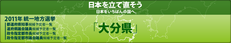 2011年 統一地方選挙 県議会議員候補予定者一覧 「大分県」