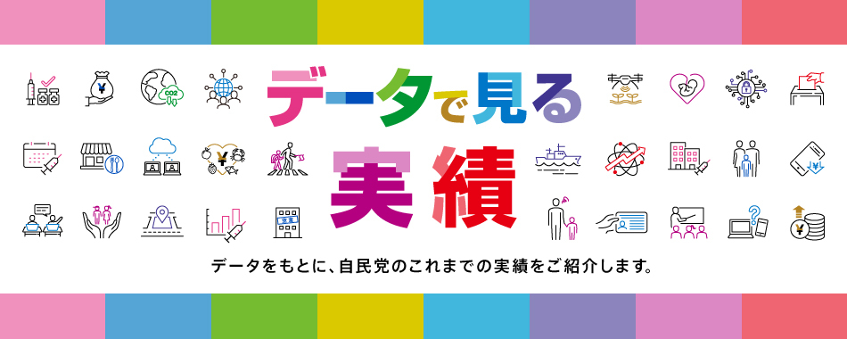 データで見る実績 データをもとに、自民党のこれまでの実績をご紹介します