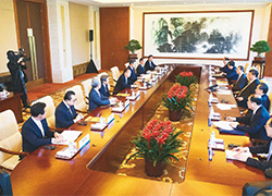 Secretary-General Toshihiro Nikai meets with President Xi Jinping