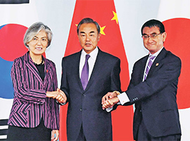 The Ninth Japan-China-ROK Trilateral Foreign Ministers' Meeting confirms the importance of cooperation among the three countries