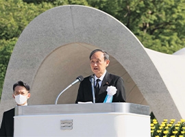 Prime Minister Suga attends the Hiroshima Peace Memorial Ceremony