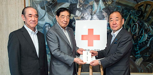山口組織運動本部長、熊本地震の復旧・復興願い「支援募金」日赤に
