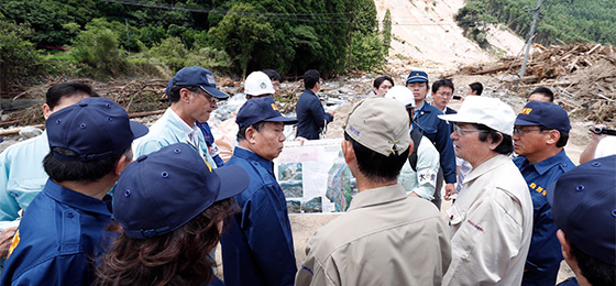 復旧・復興に向け被災地とともに解決に取り組む／速やかな激甚災害指定を