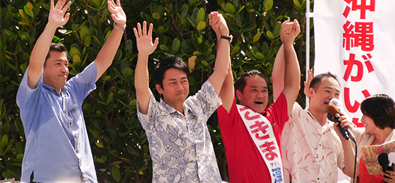 「沖縄の未来をともに作ろう！」 さきま淳知事選候補が若者に力強く呼びかけ