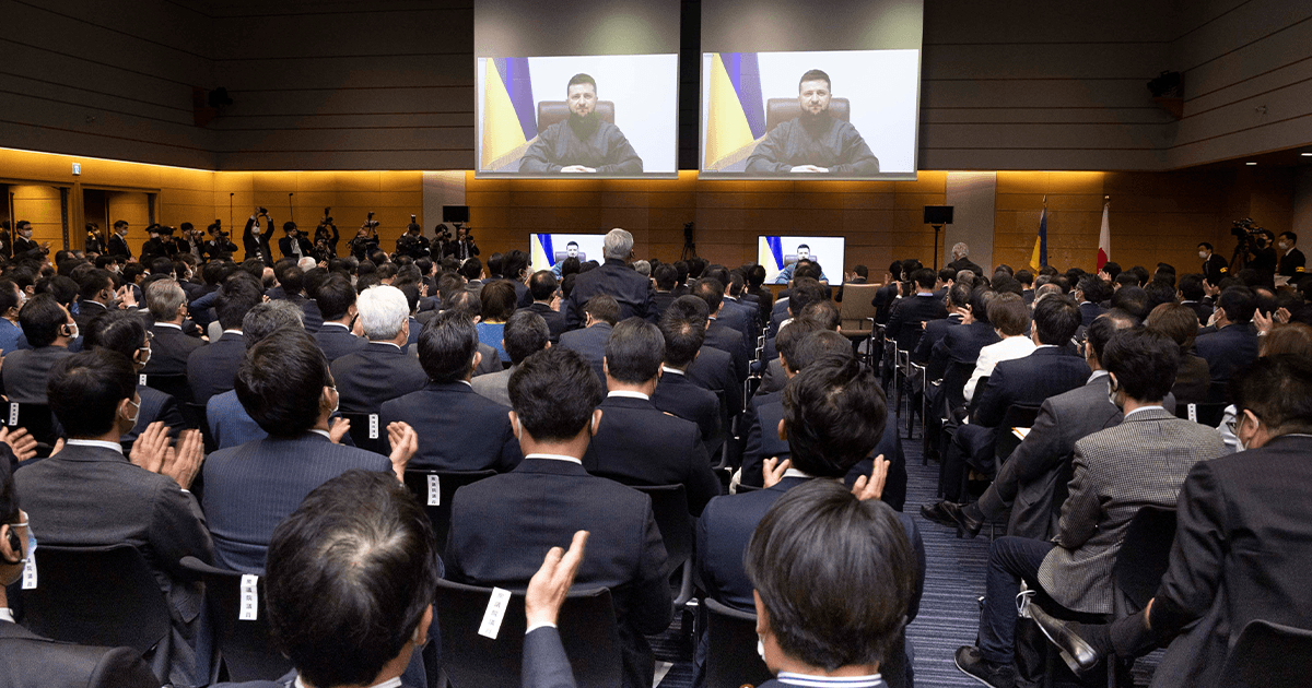 ウクライナ大統領が国会演説 国連改革へのわが国の関与に期待