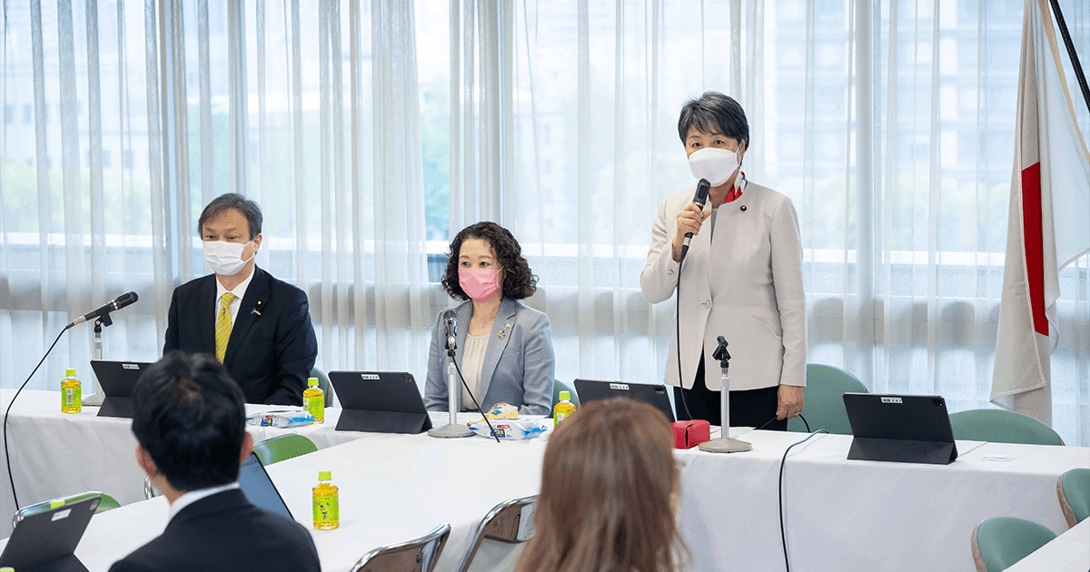 わが党に雇用労働政策の推進求める 連合・芳野友子会長招きヒアリング