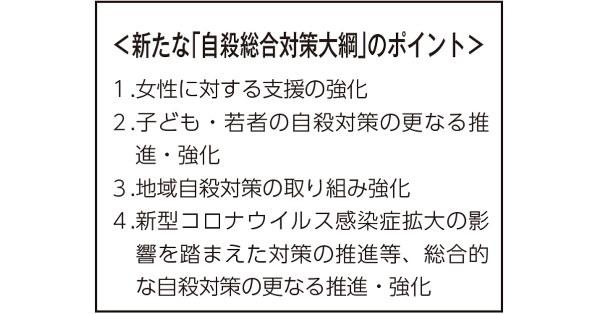 誰も自殺に追い込まれることのない社会へ「自殺総合対策大綱」を5年ぶりに改定