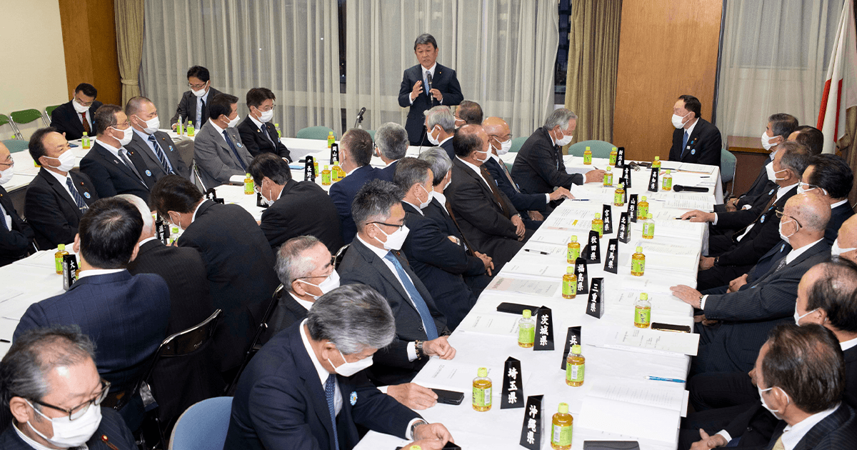 統一地方選勝利へ結束確認 全国町村議会議長会代表者との懇談会