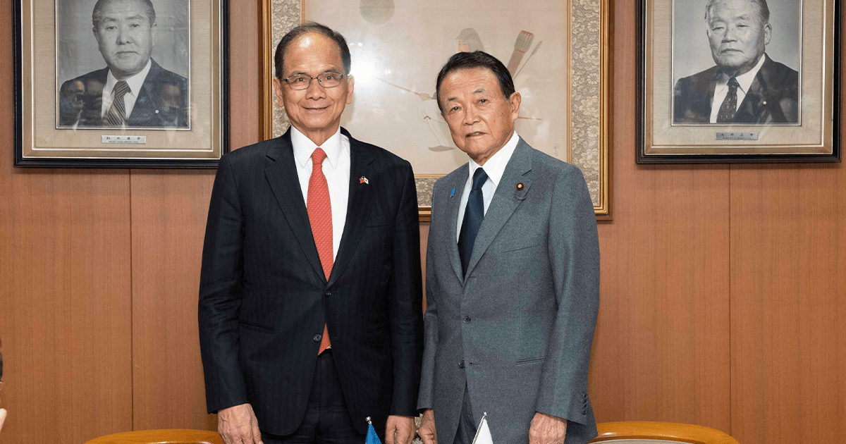 台湾の立法院長ら一行が麻生副総裁・萩生田政調会長を表敬