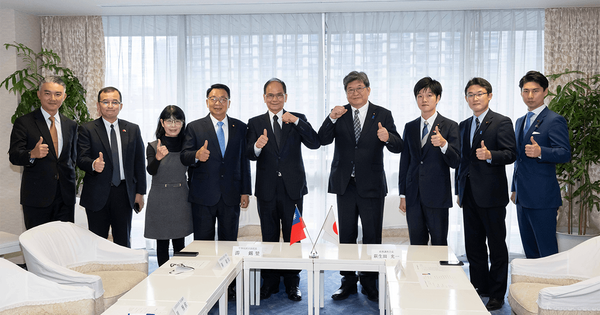 台湾立法院長ら一行が麻生副総裁・萩生田政調会長を表敬