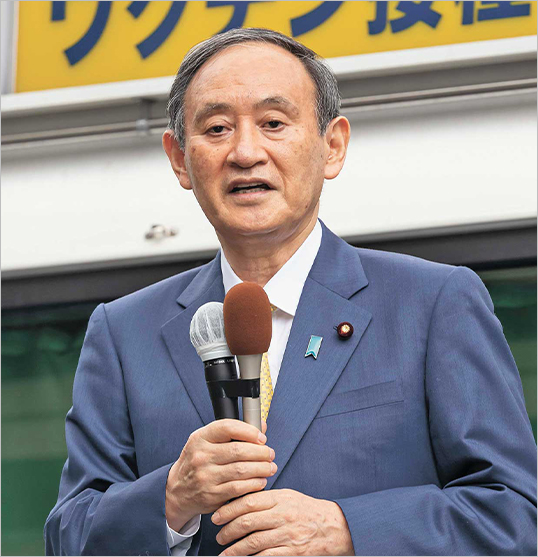 東京都連の選対本部出陣式で都議選必勝への決意を訴える菅義偉総裁
