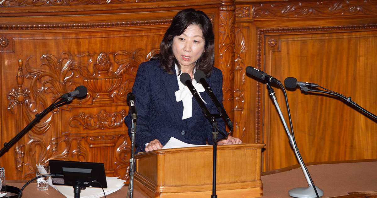 第203回臨時国会における野田聖子幹事長代行代表質問
