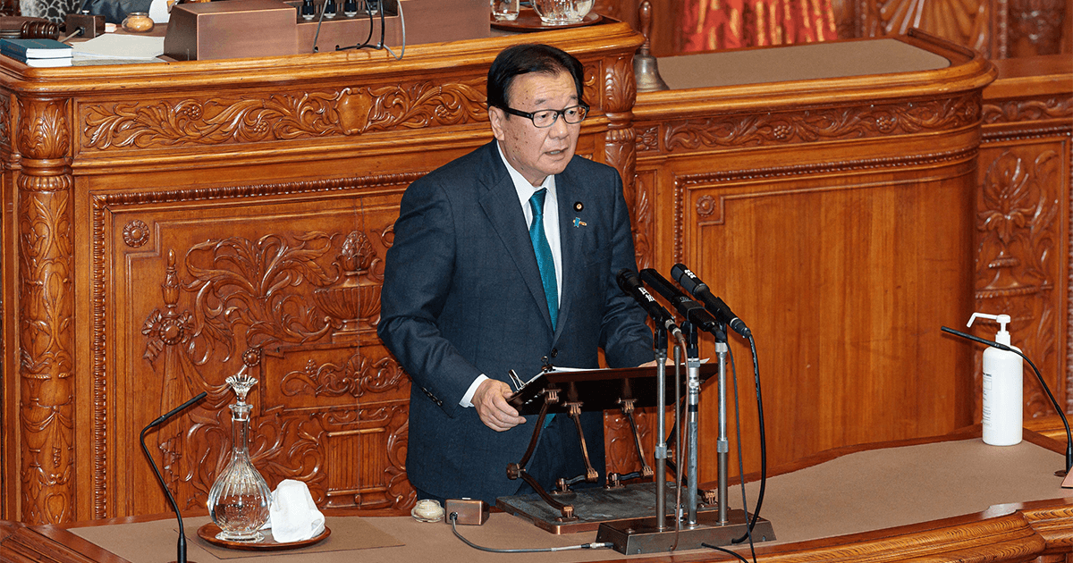 第211回国会における山本順三参議院自民党議員副会長代表質問