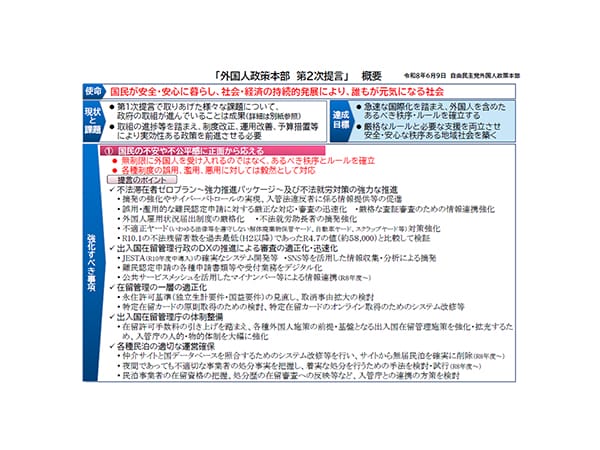 外国人政策本部「第2次提言」を取りまとめ