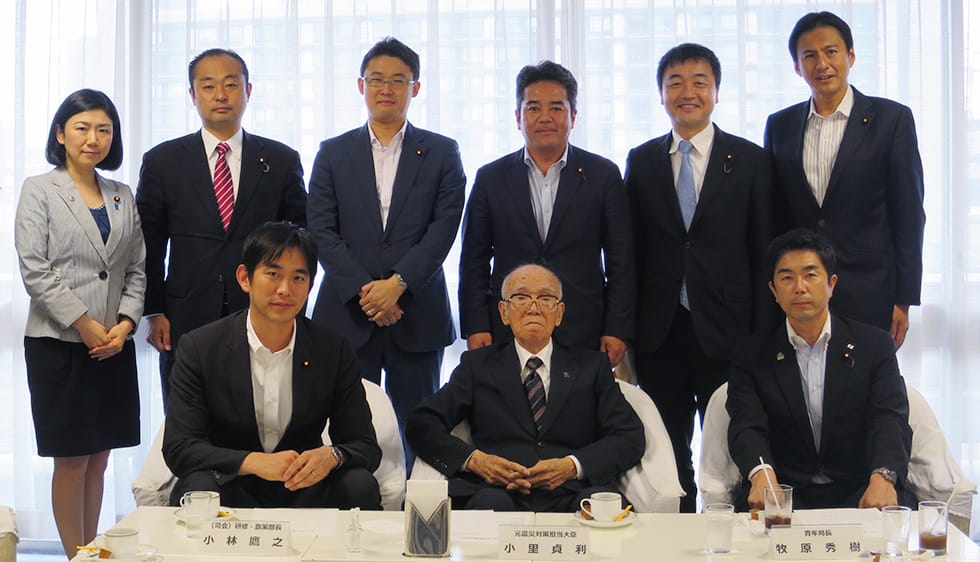青年局「温故知新プロジェクト」に小里貞利元震災対策担当大臣が登場