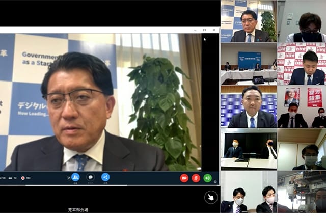 青年局中央常任委員会をオンラインで開催・二階俊博幹事長ら党執行部に申し入れ