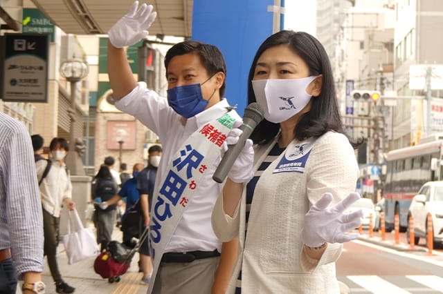 牧島青年局長が都議選台東区・鈴木純候補、品川区・沢田ひろかず候補の応援に