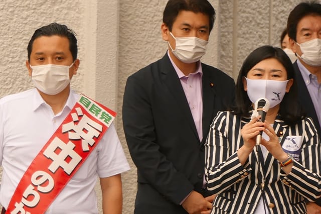 牧島青年局長が都議選北多摩第二・本橋たくみ候補、西東京市・浜中のりかた候補の応援に
