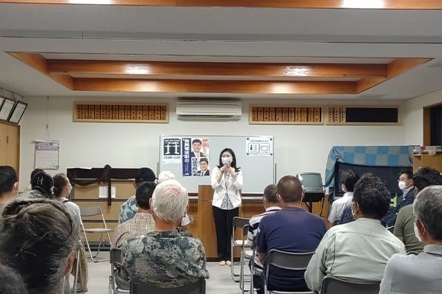 牧島青年局長が都議選八王子市・西山まさる候補、伊藤しょうこう候補の応援に