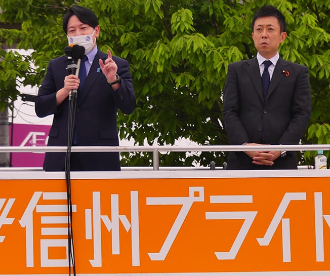 小倉局長らが長野県佐久市で街頭演説