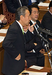 鴨下一郎議員が与謝野馨経済財政担当大臣に議員辞職を迫る 衆院予算委員会